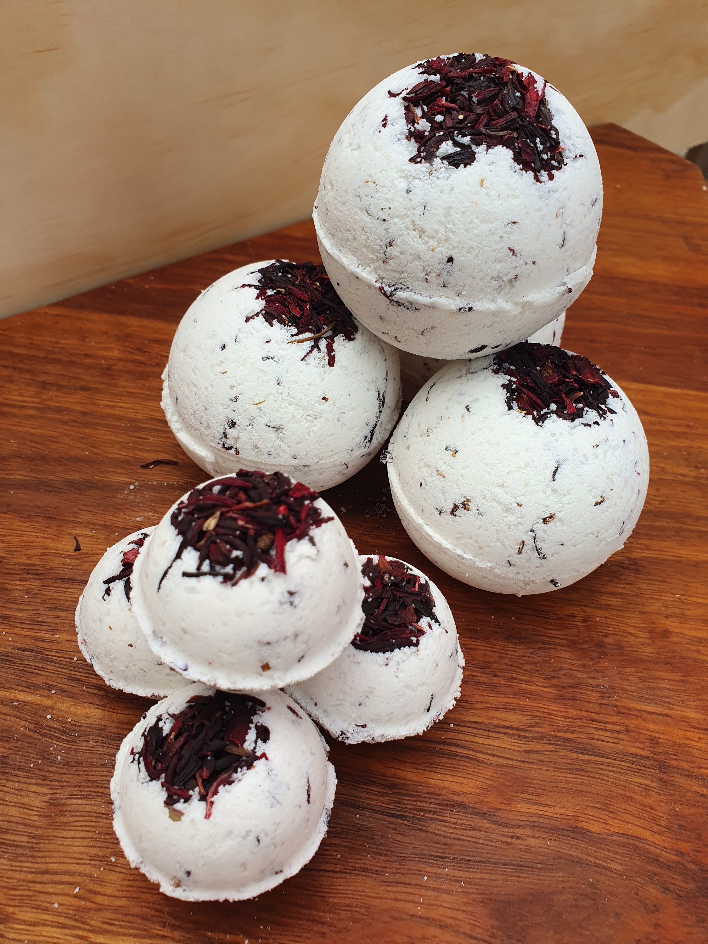 Hibiscus and Dandelion Root Natural Bath Bomb