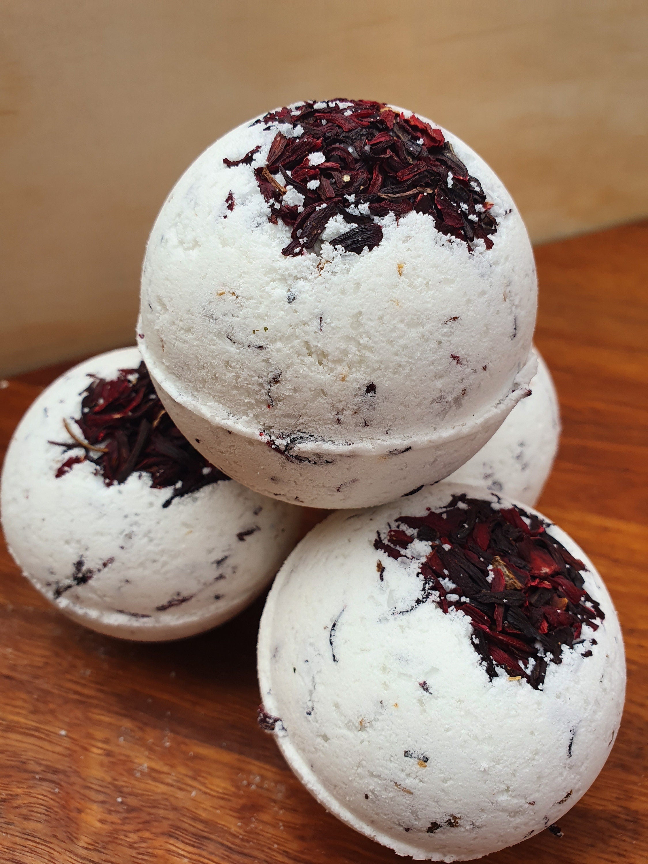 Hibiscus and Dandelion Root Natural Bath Bomb